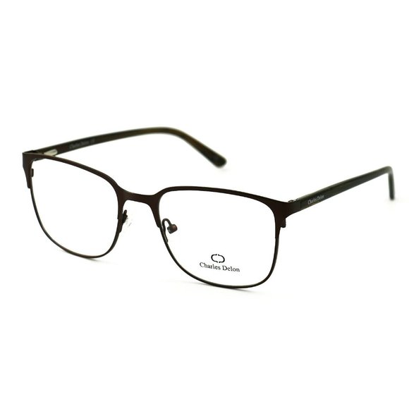 Charles Delon Square Men Matte Black Steel Frame - Picture 1 of 6